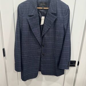 Banana Republic Navy Checkered Blazer